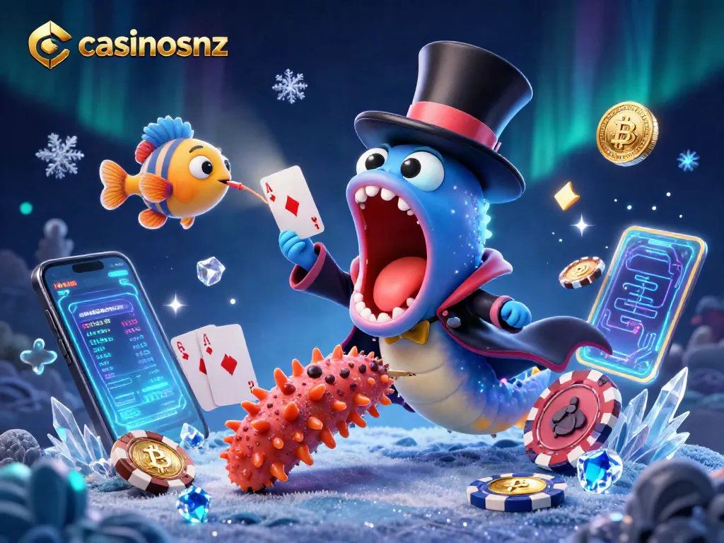 Play poker with the enchanting casinosnz scene featuring magical deep-sea characters.